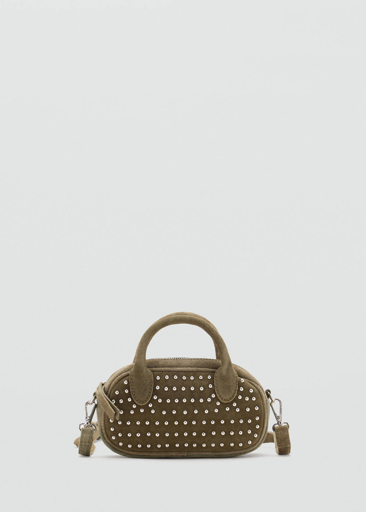 Mini studded leather bag — Olive Green