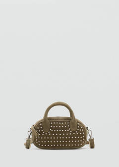 Mini studded leather bag — Olive Green 1