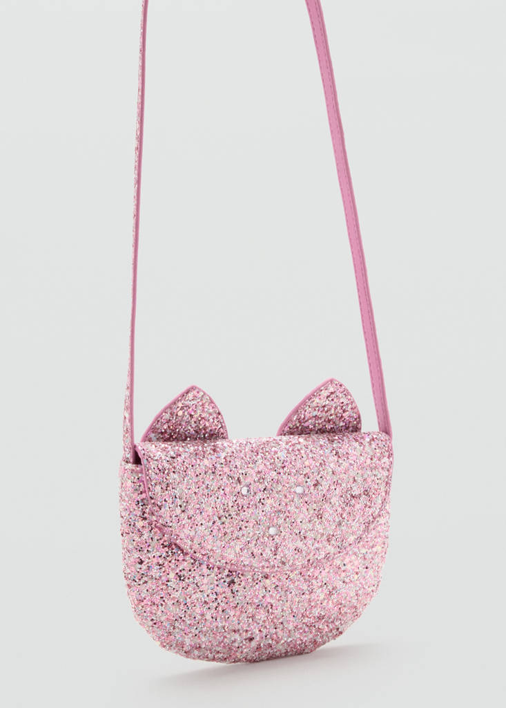 Glitter cat purse — Pale Pink