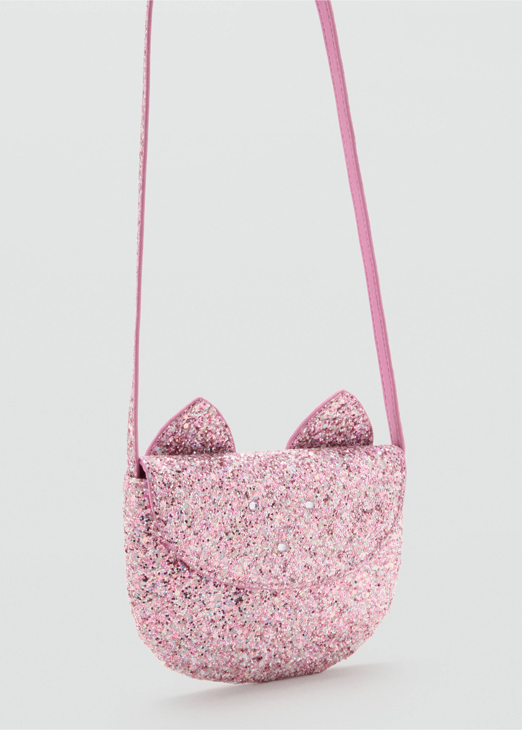 Glitter cat purse - Medium plane, Pale Pink. Ref: 37044422-00.