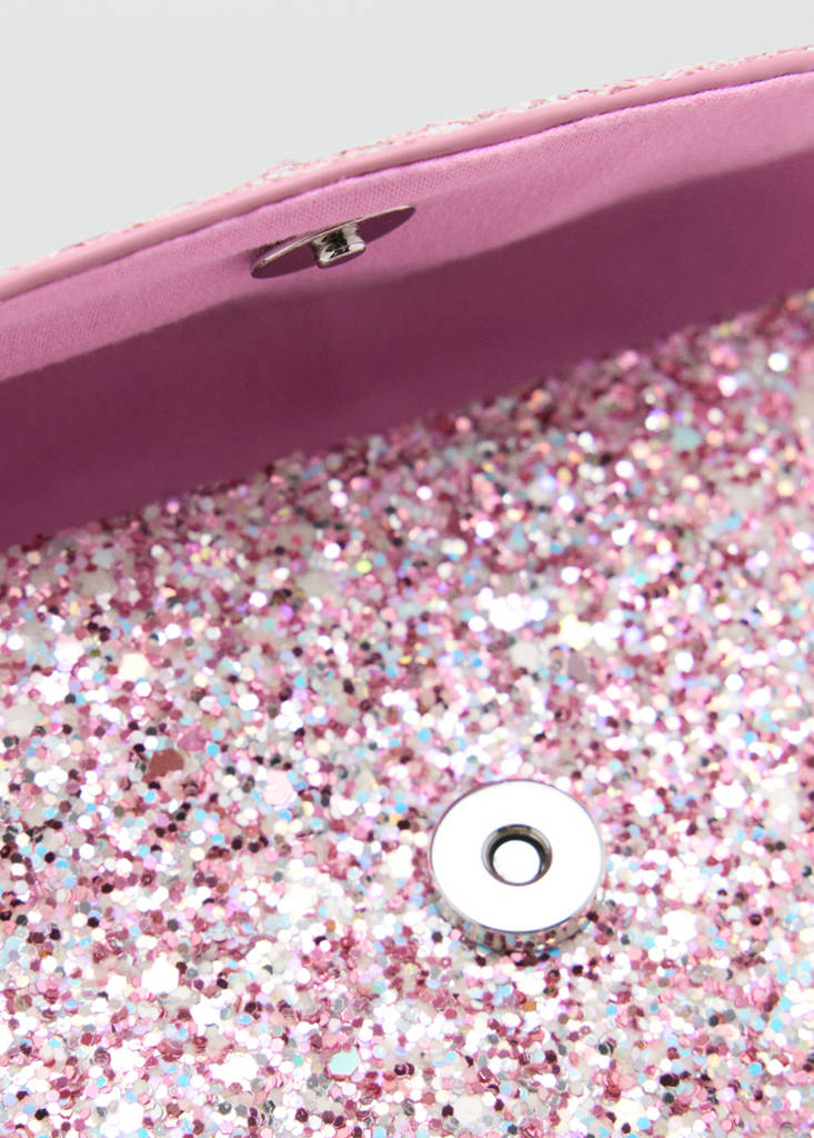 Glitter cat purse — Pale Pink