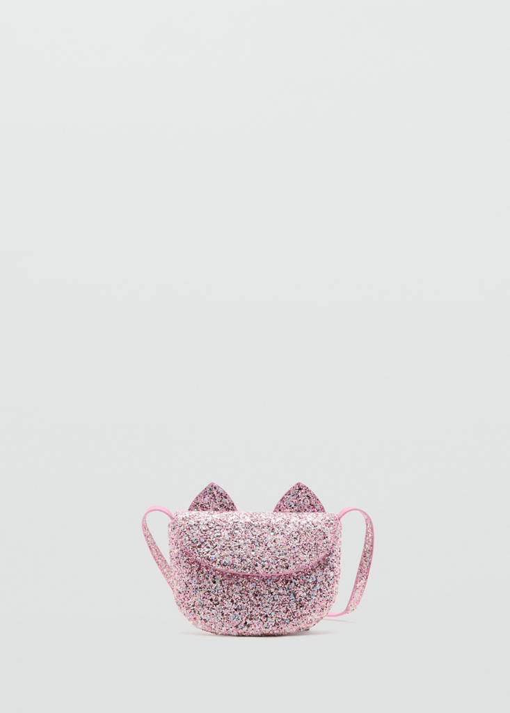 Glitter cat purse — Pale Pink