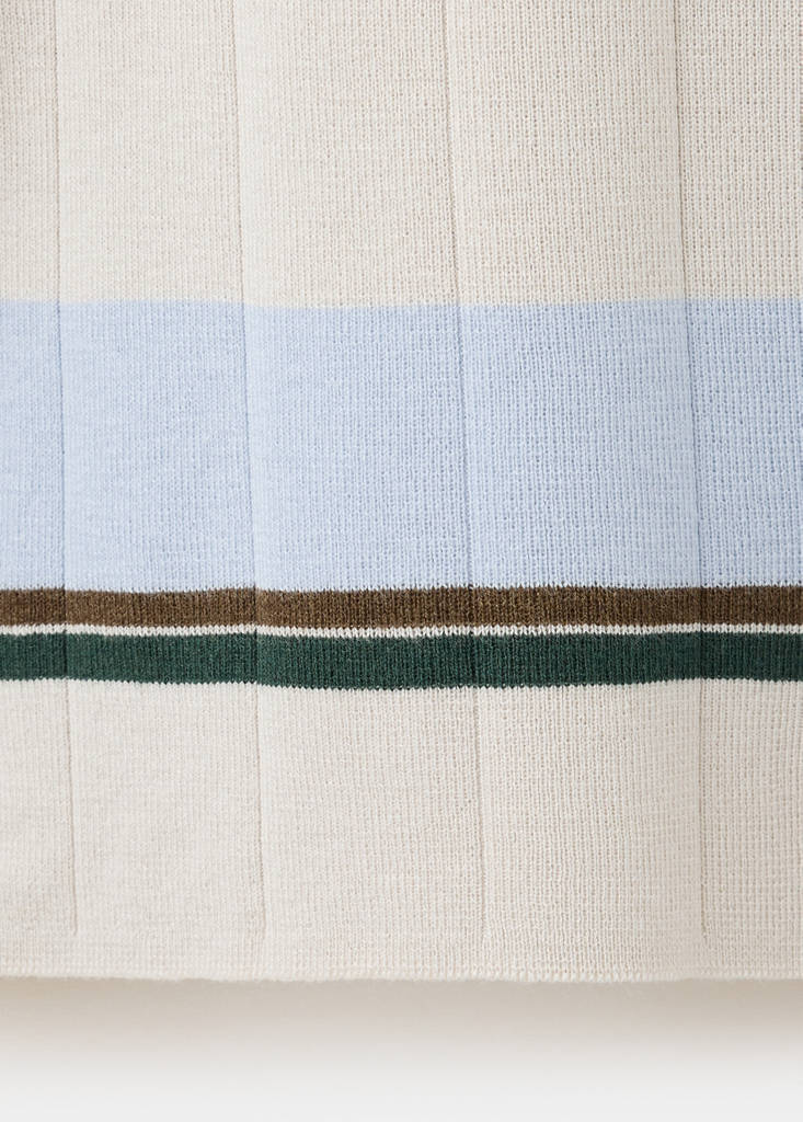 Striped cotton blend jersey T-shirt — Ice Grey