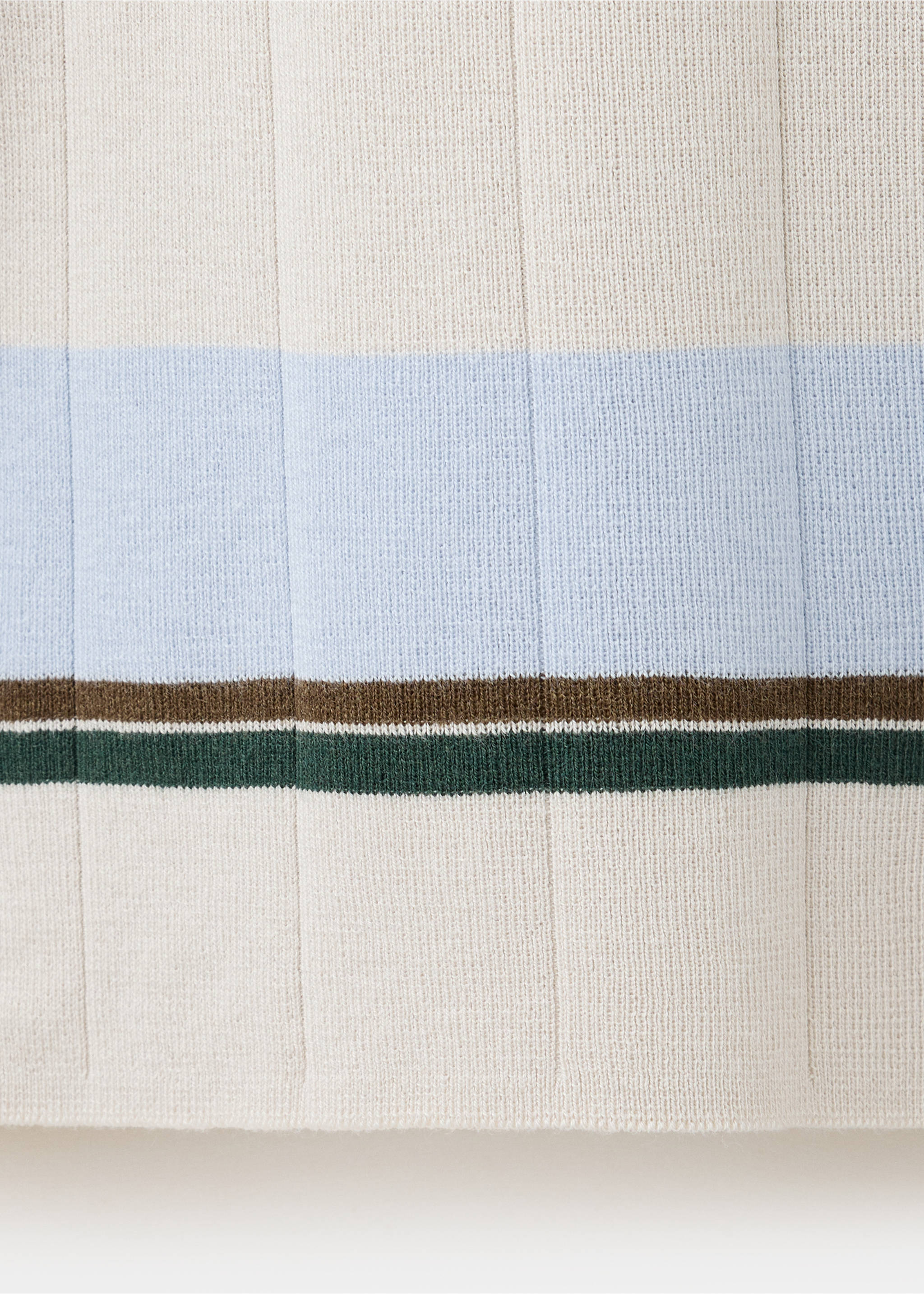 Striped cotton-blend T-shirt - Details of the article 0, Ice Grey. Ref: 37044423-00.