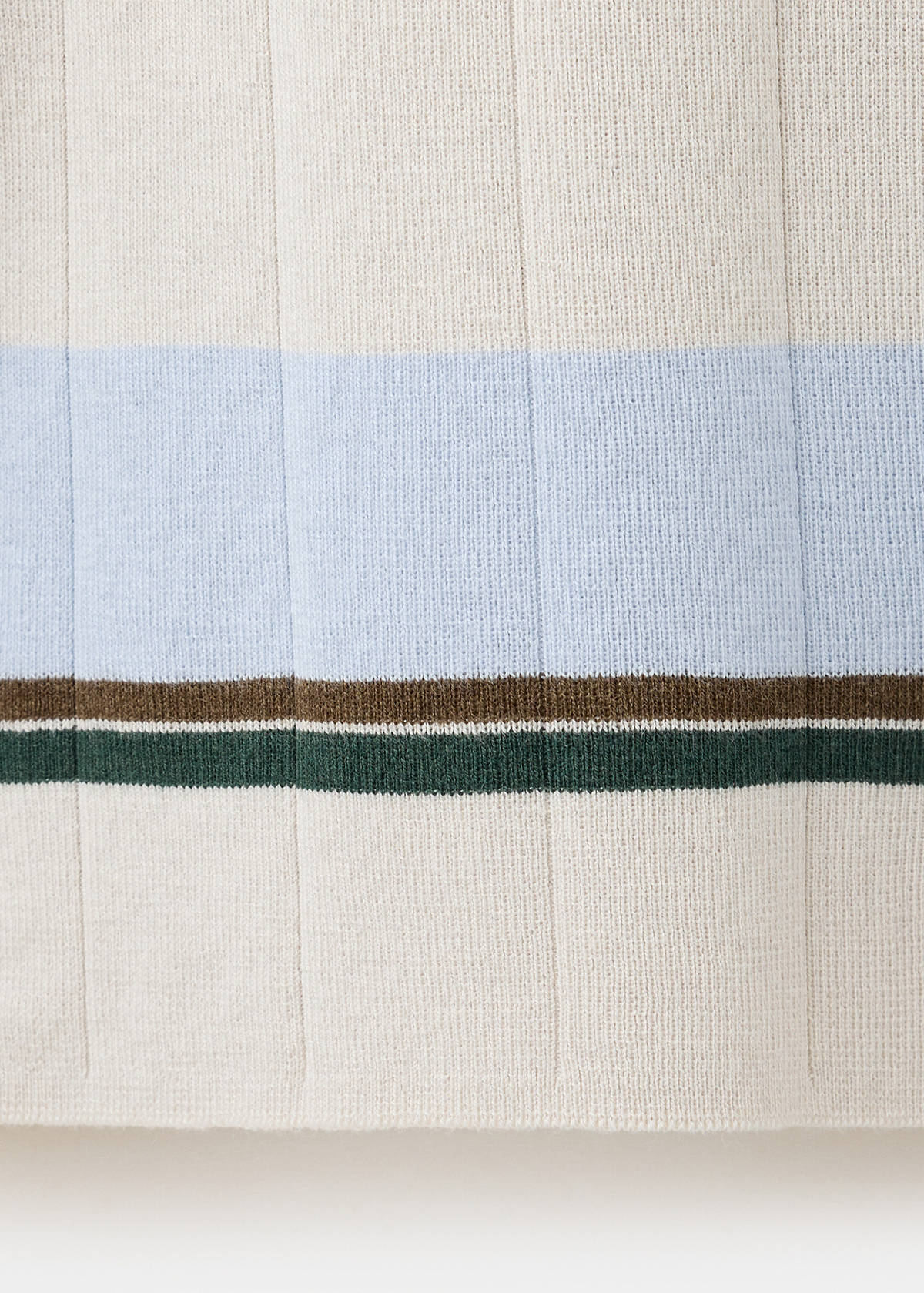 Striped cotton blend jersey T-shirt — Ice Grey