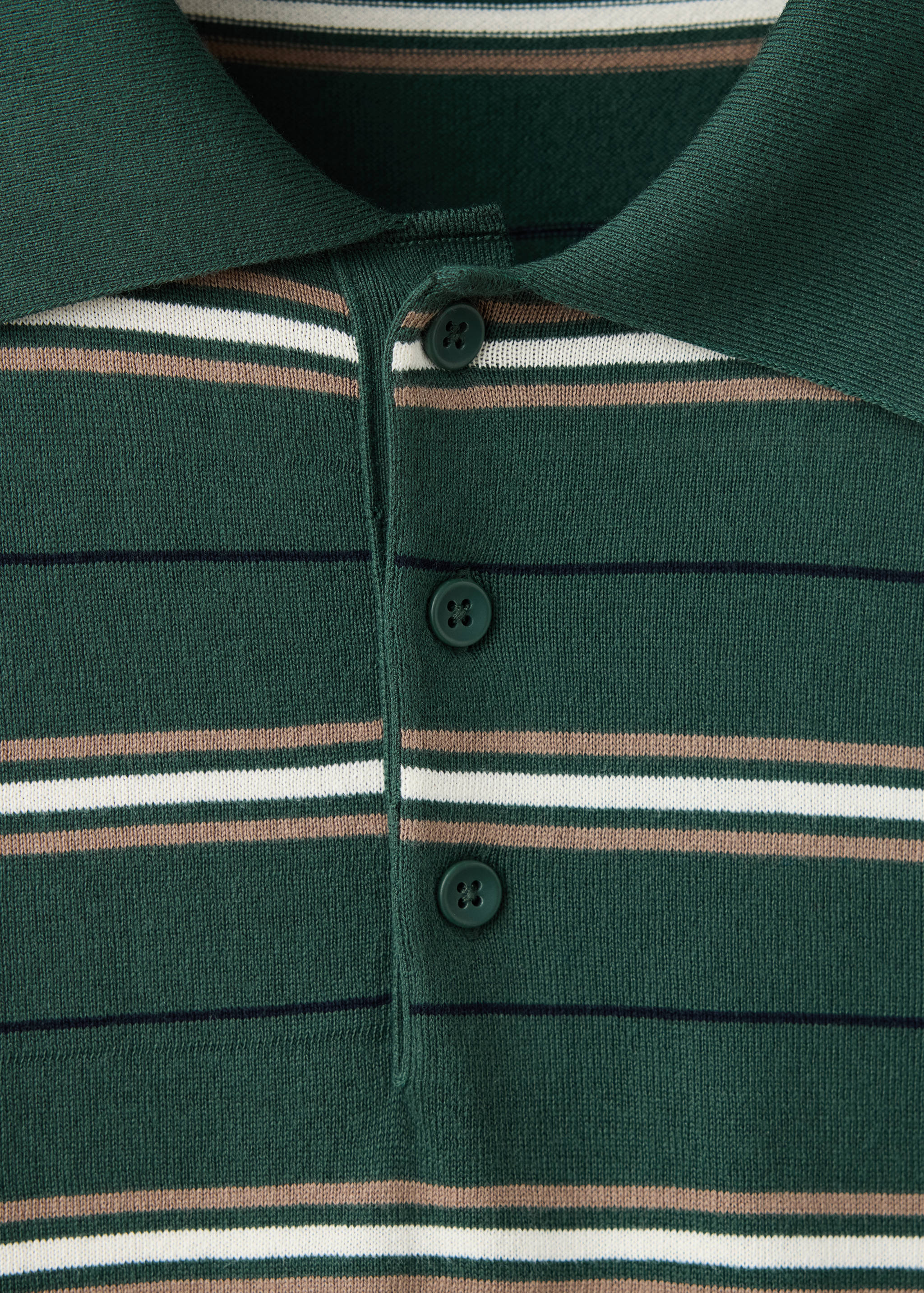 100% cotton fine-knit striped polo - Details of the article 8