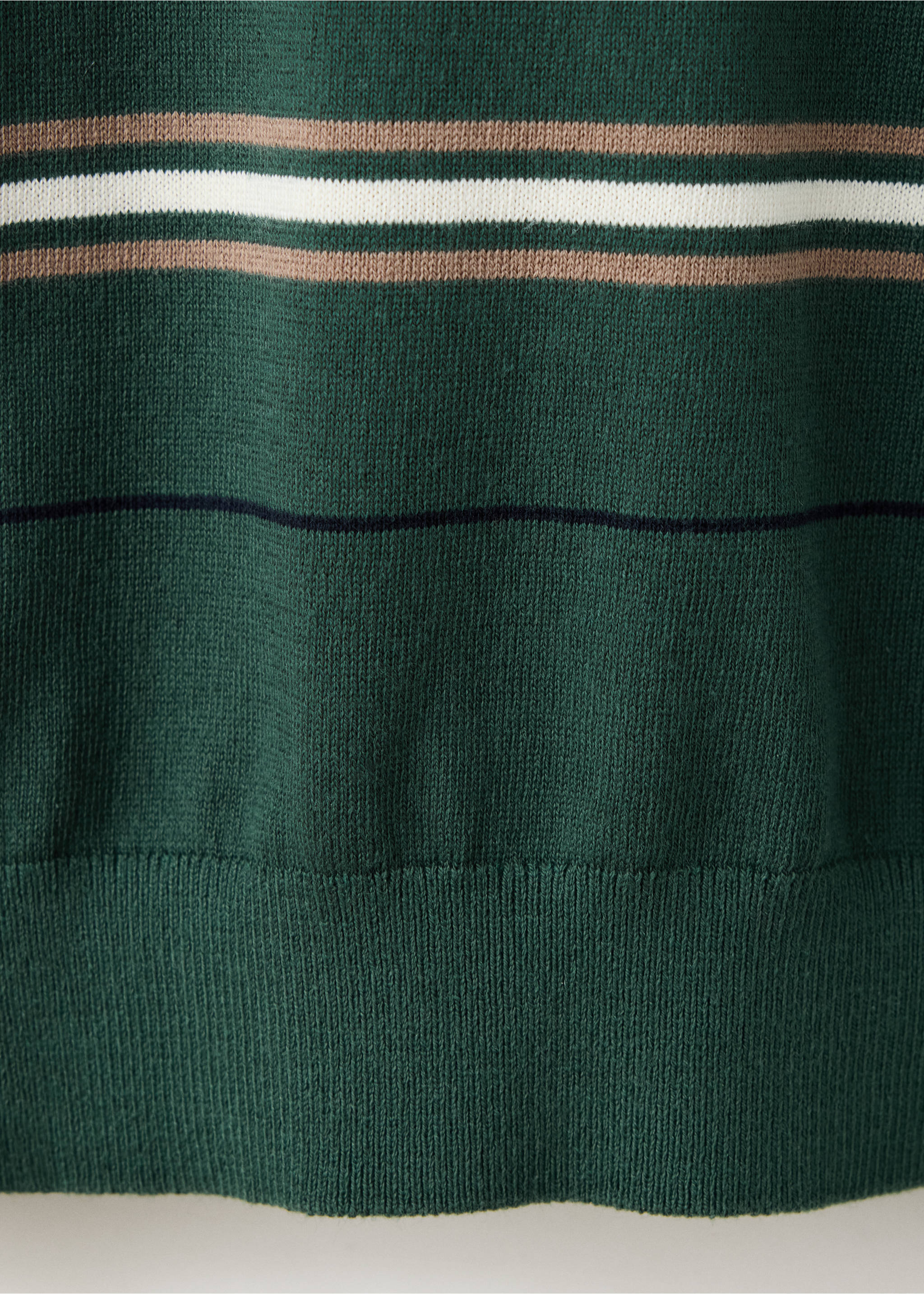 100% cotton fine-knit striped polo - Details of the article 0, Billiard Green. Ref: 37044424-00.