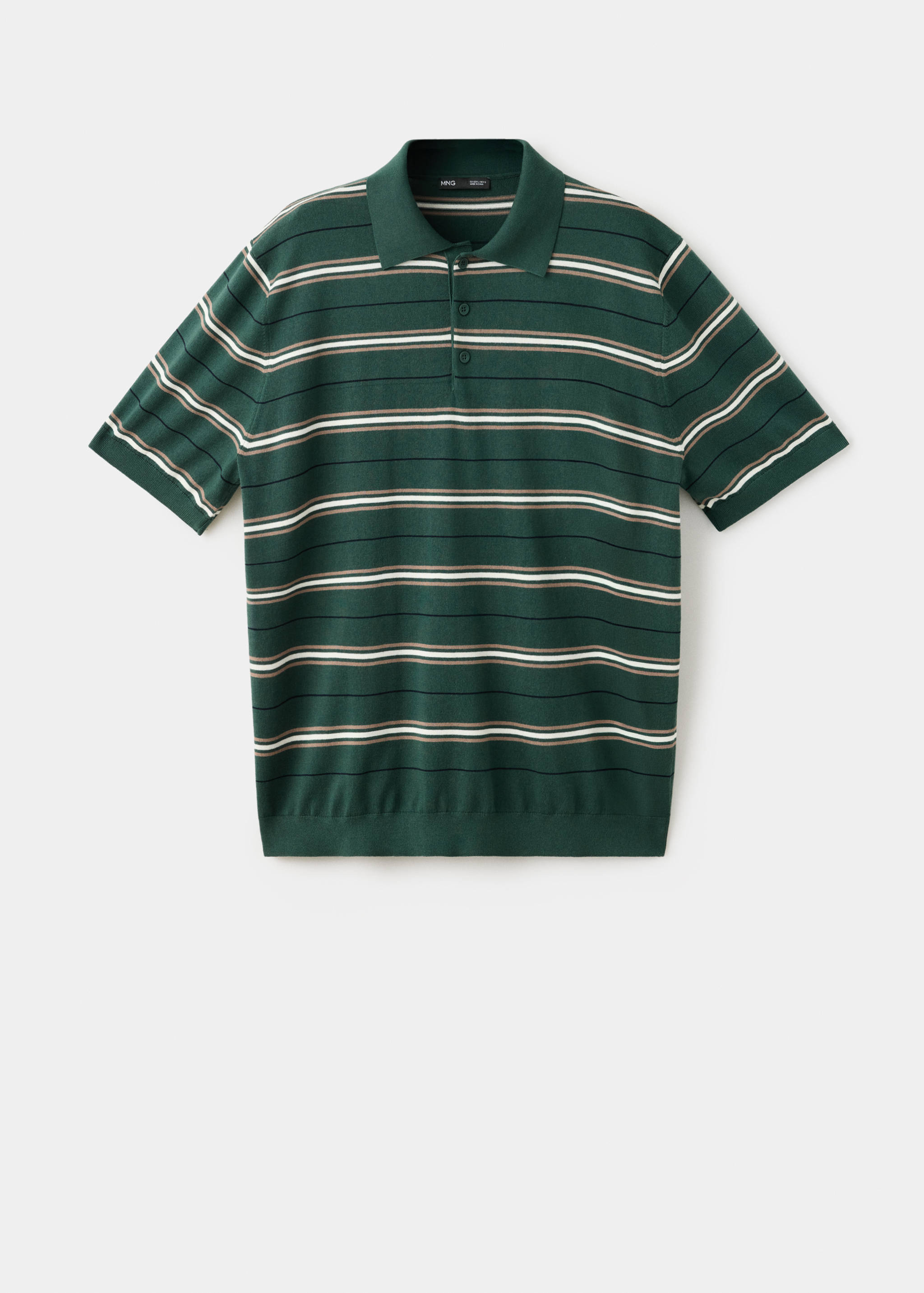 100% cotton fine-knit striped polo - Article without model