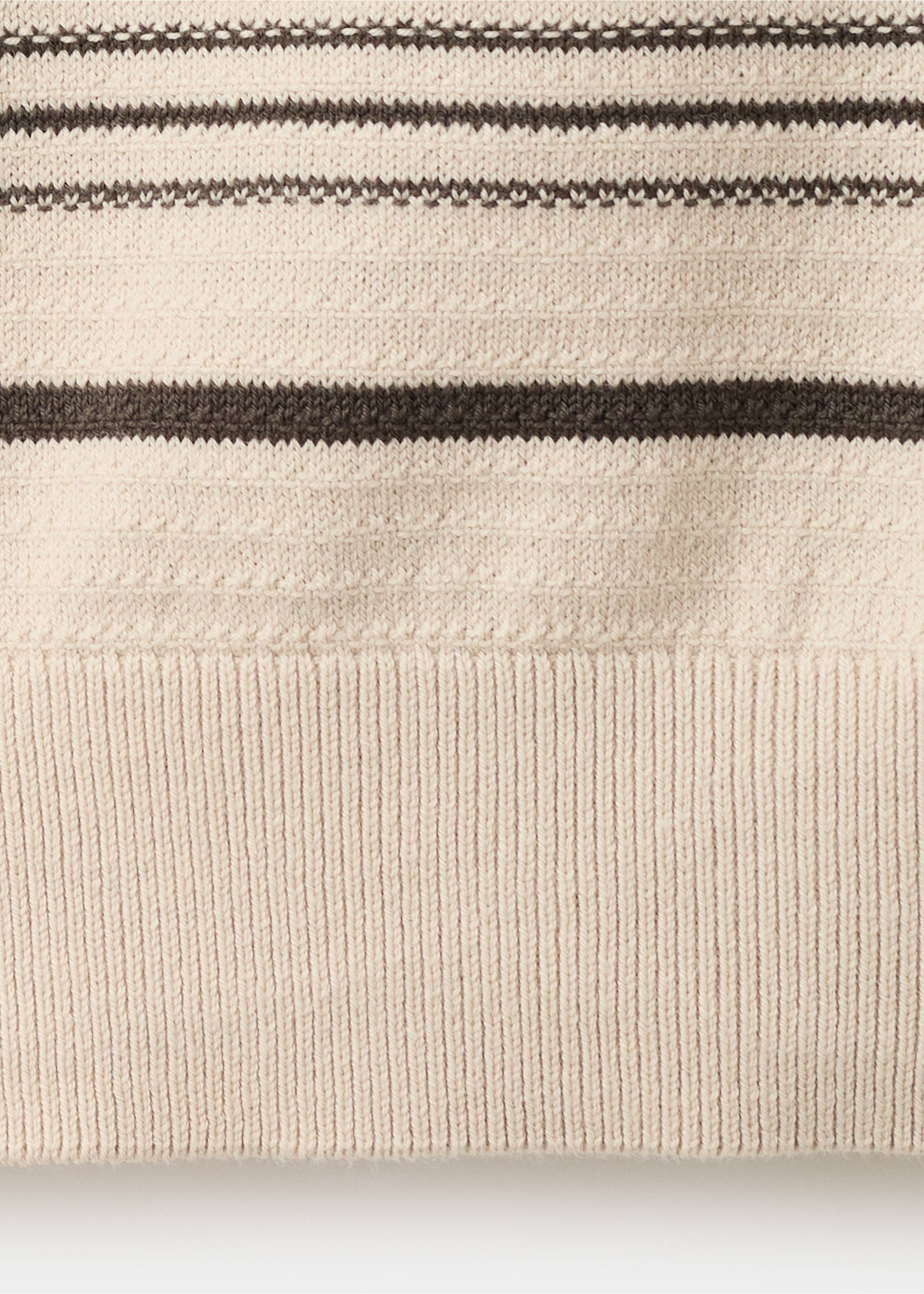 Polo punto algodón rayas - Detalle del artículo 0, Beige. Ref: 37044425-00.