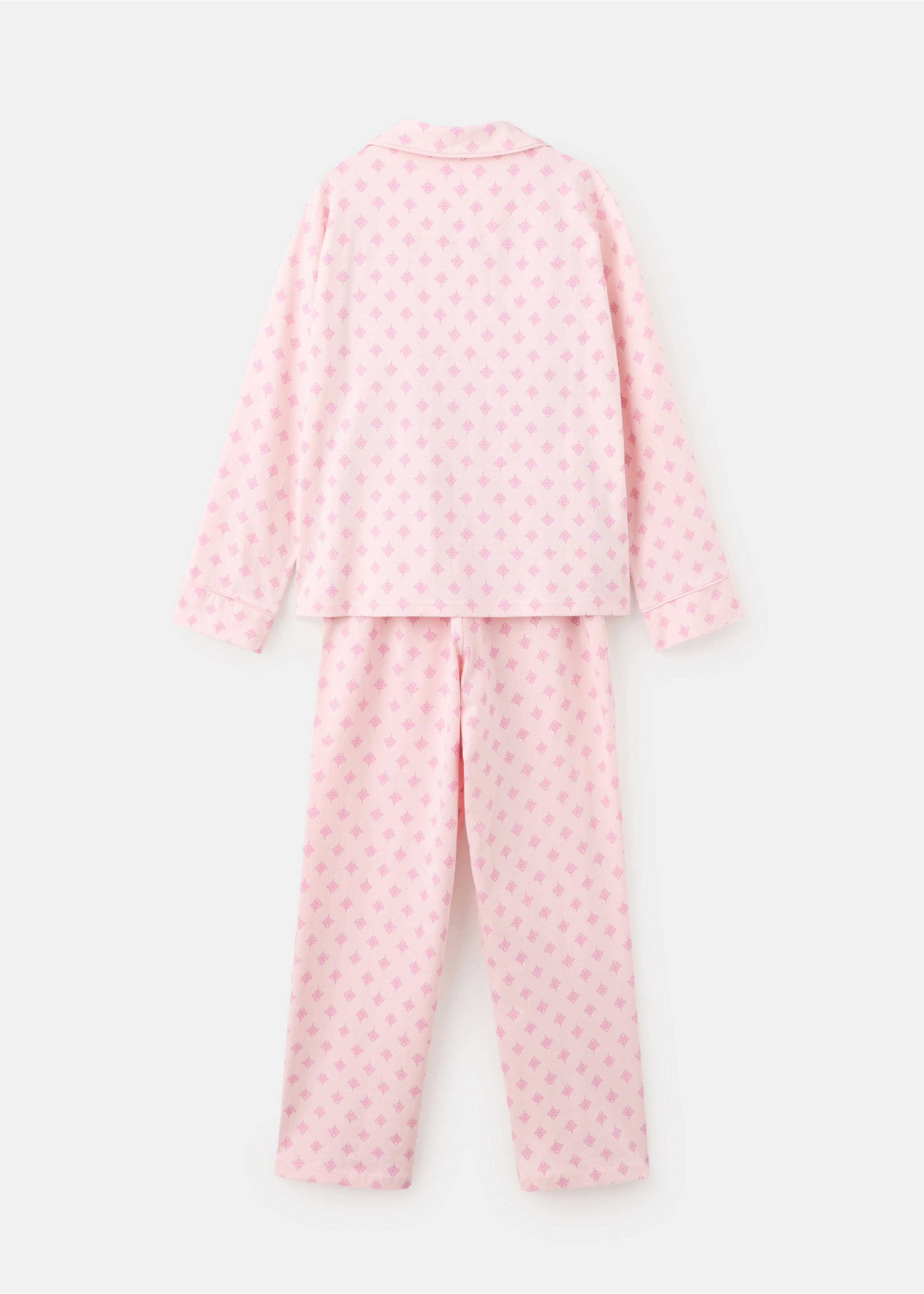 Pijama completo estampado flores - Reverso del artículo, Rosa. Ref: 37044426-00.
