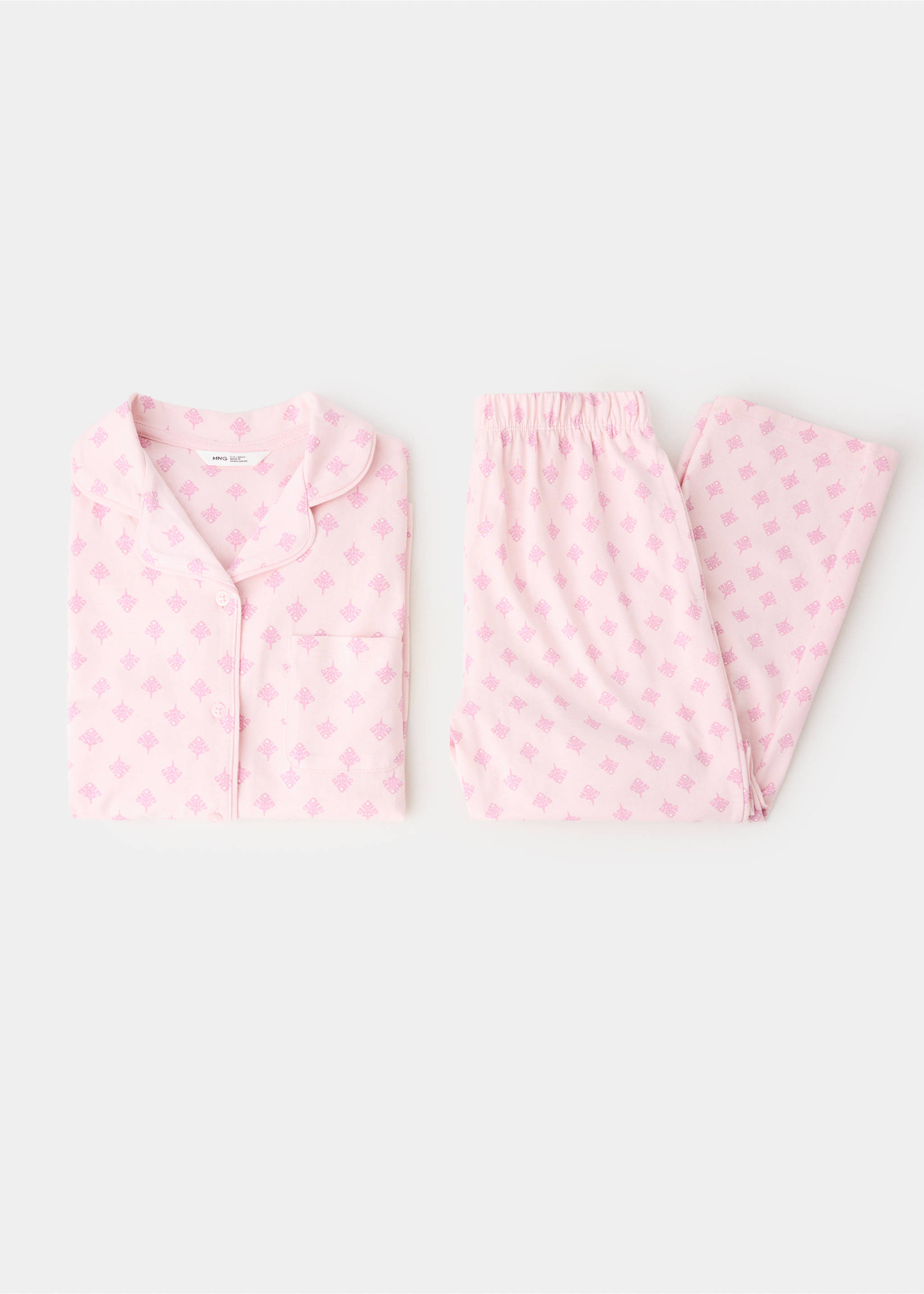 Pijama completo estampado flores - Detalle del artículo 0, Rosa. Ref: 37044426-00.