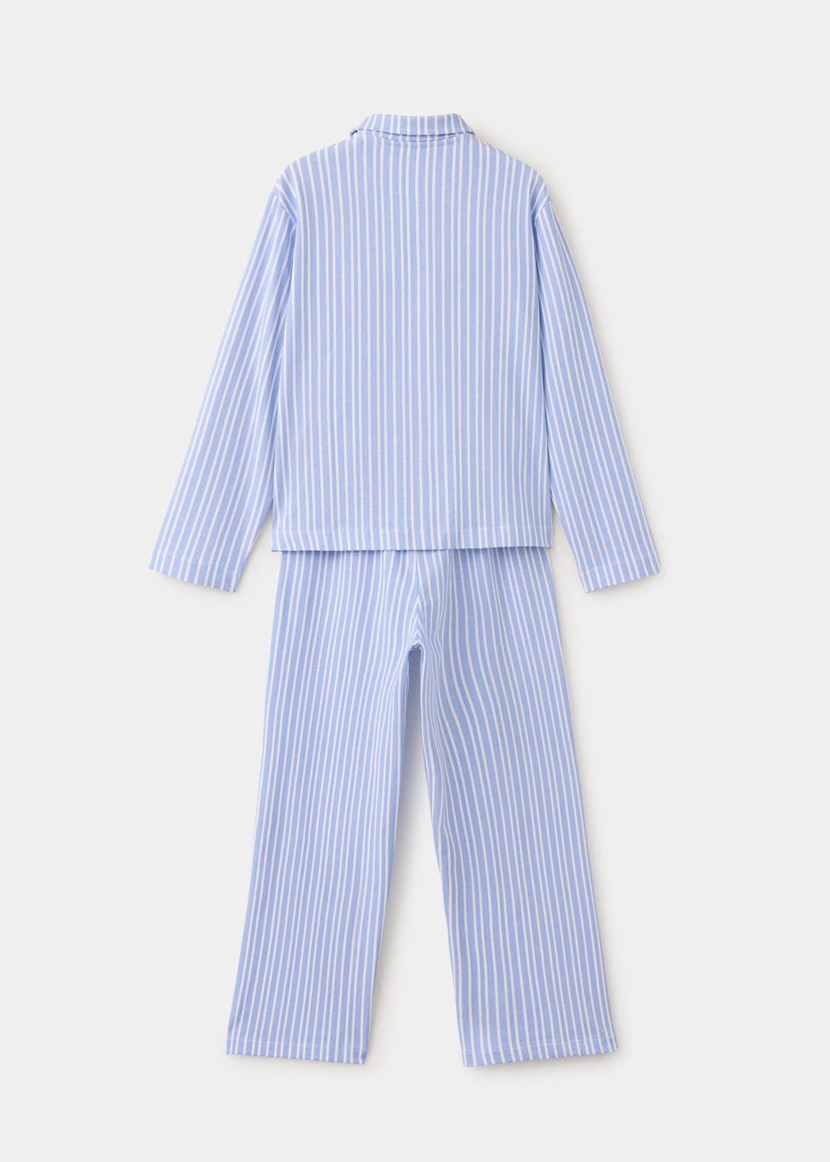 Full cotton striped pyjama set — Sky Blue