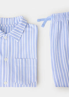 Full cotton striped pyjama set — Sky Blue 2