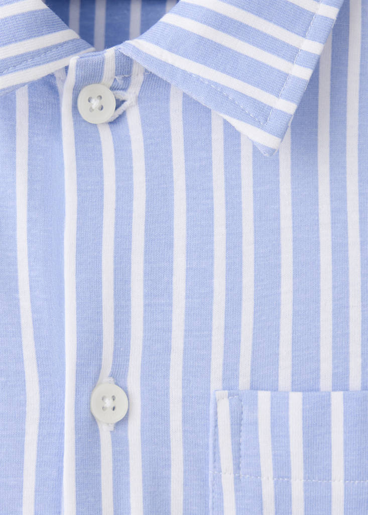 Full cotton striped pyjama set — Sky Blue