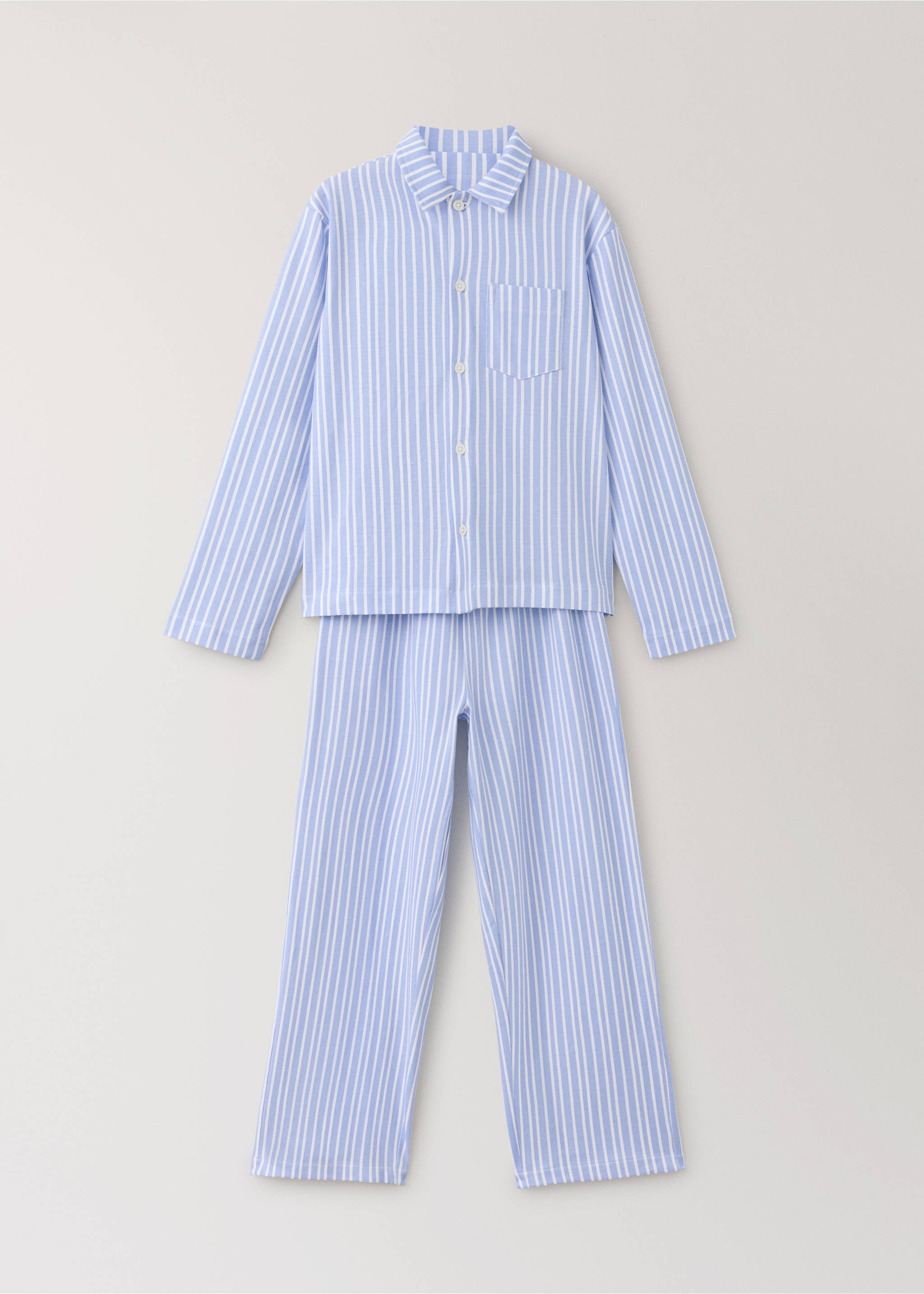 Pyjama complet en coton à rayures - Article sans modèle, Bleu ciel. Ref: 37044427-00.