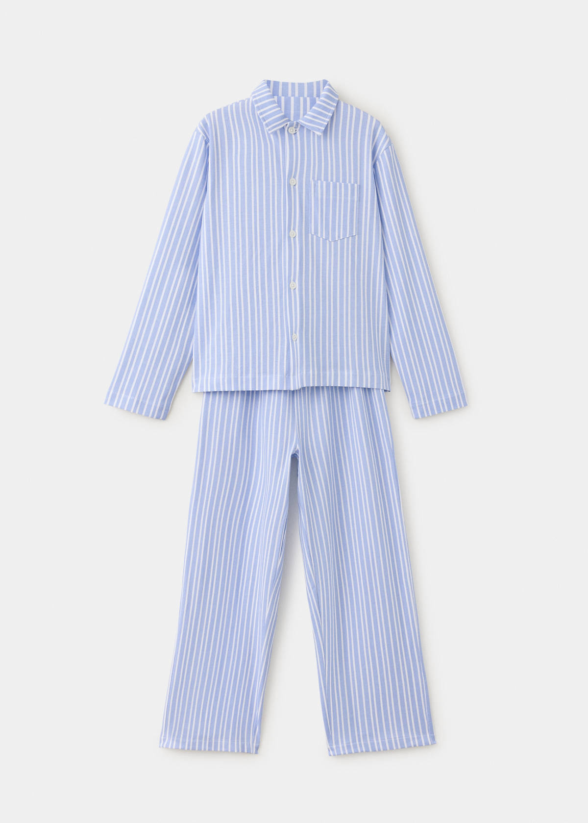 Full cotton striped pyjama set — Sky Blue