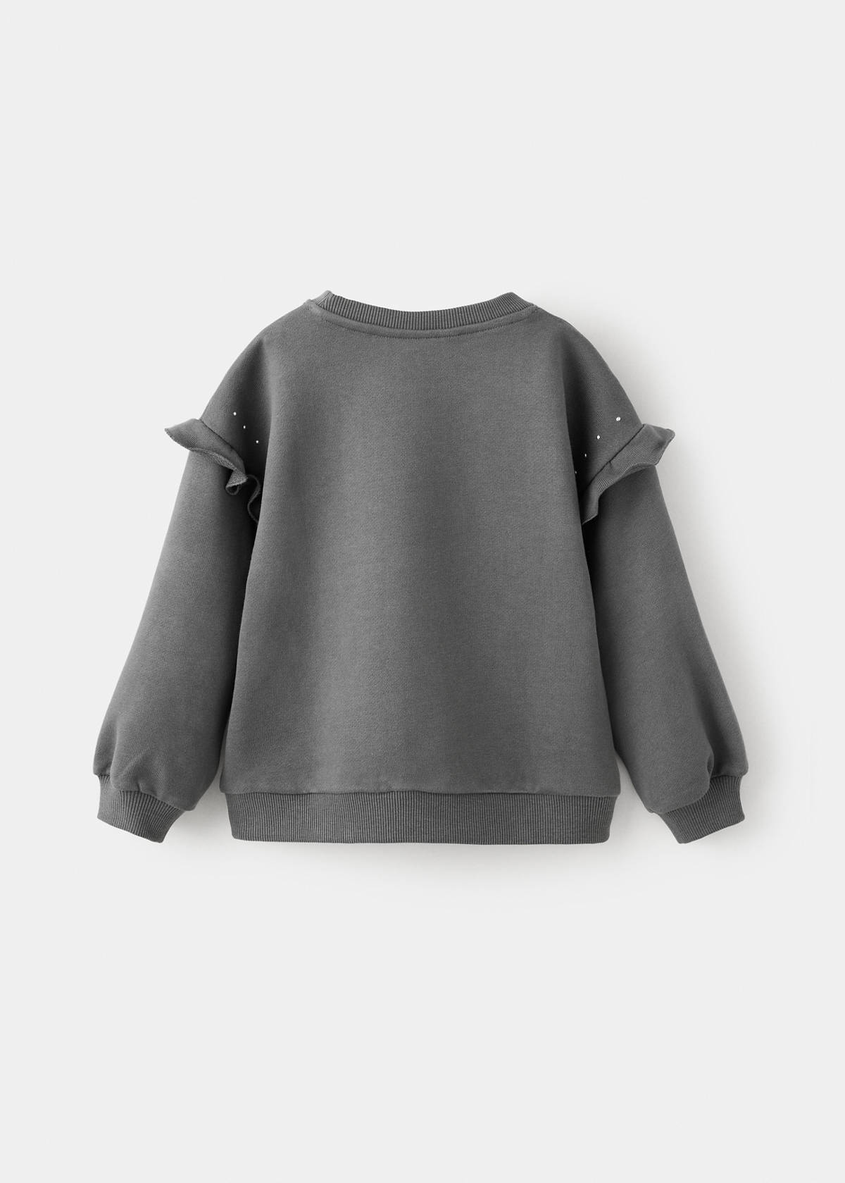 Cotton sweatshirt with studded details — Charcoal