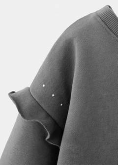 Cotton sweatshirt with studded details — Charcoal 4