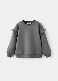 Cotton sweatshirt with studded details — Charcoal 3