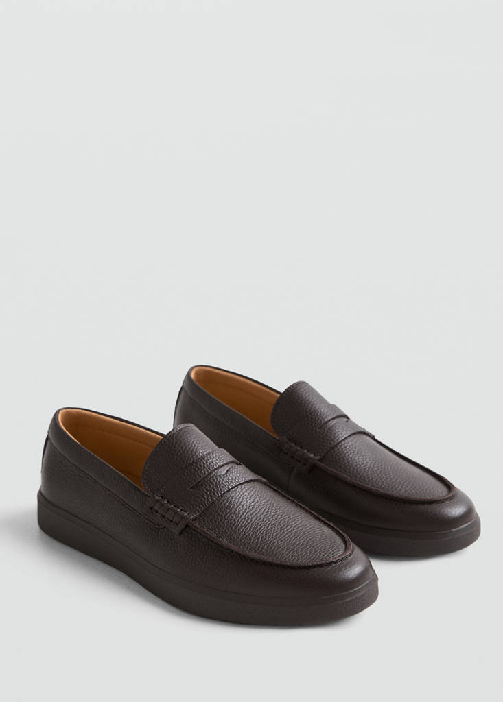 Leather penny loafers — Brown