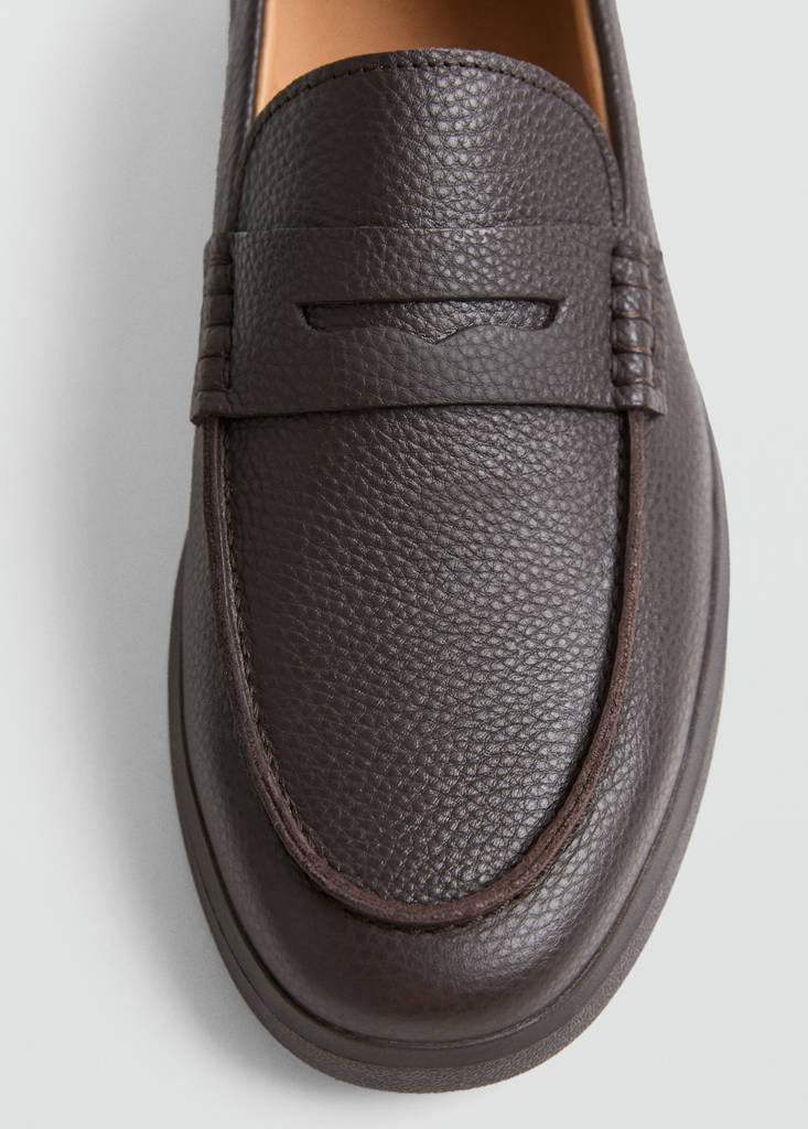 Leather penny loafers — Brown