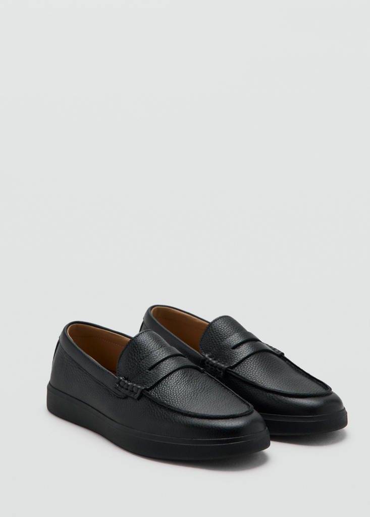 Leather penny loafers — Black
