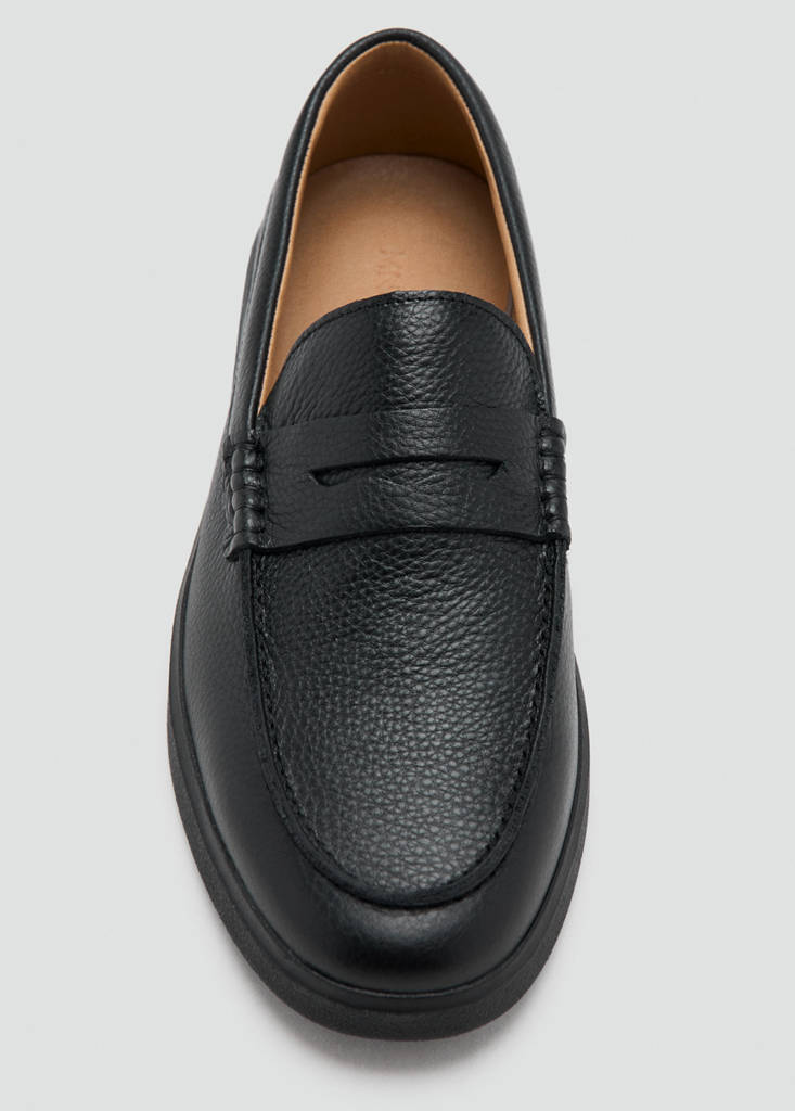 Leather penny loafers — Black
