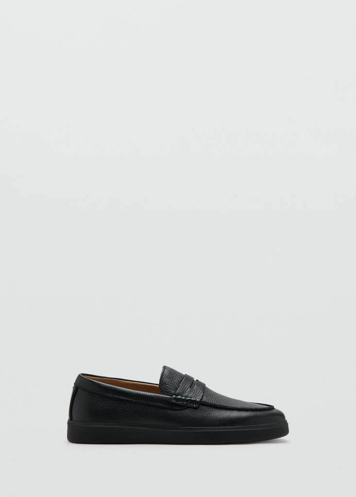 Leather penny loafers — Black
