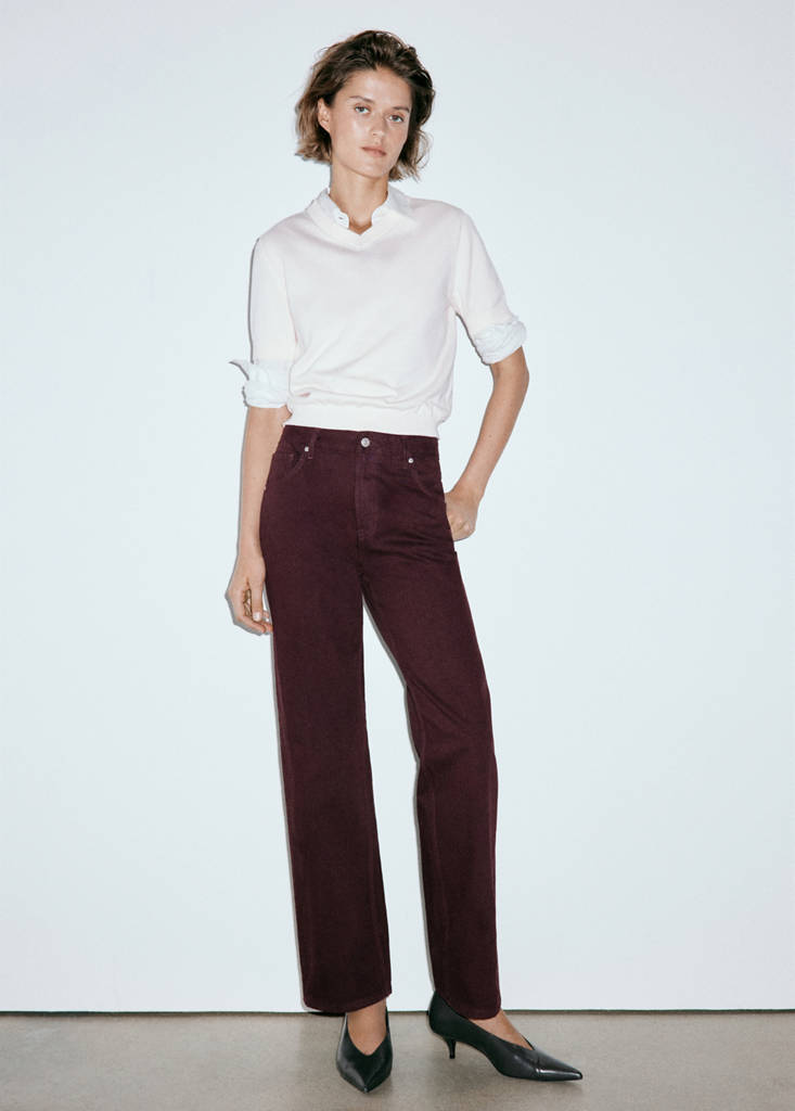 Miami medium-rise straight-fit jeans — Wine