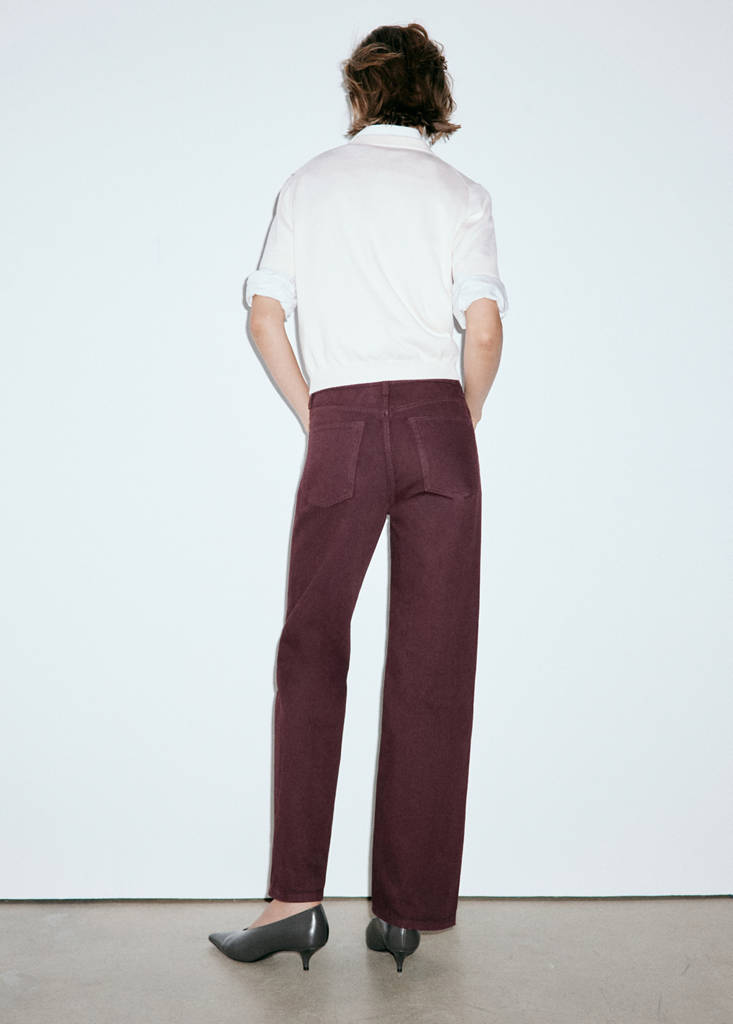 Miami medium-rise straight-fit jeans — Wine