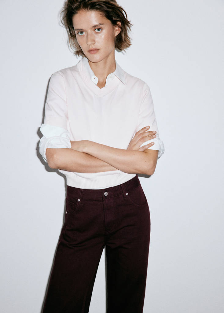 Miami medium-rise straight-fit jeans — Wine