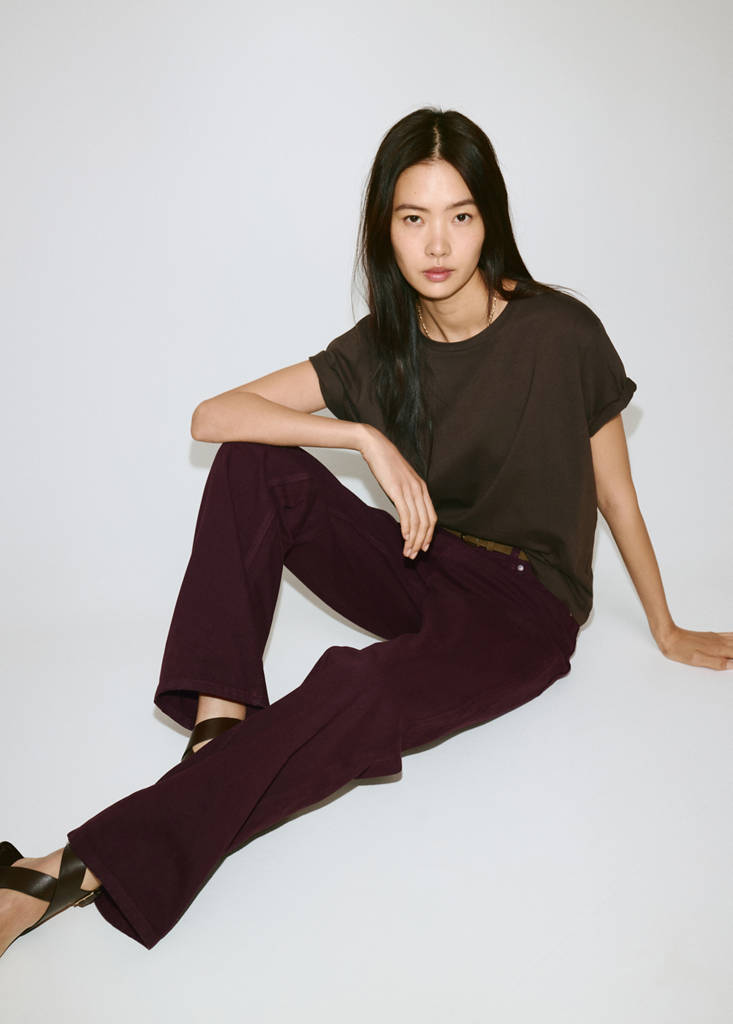 Miami medium-rise straight-fit jeans — Wine
