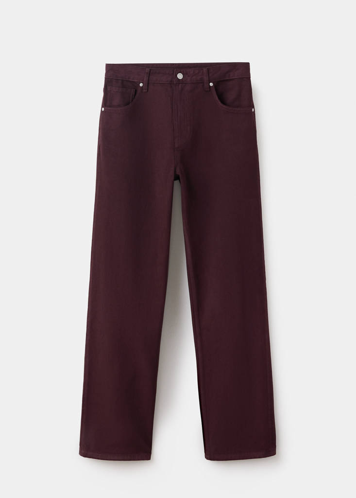 Miami medium-rise straight-fit jeans — Wine