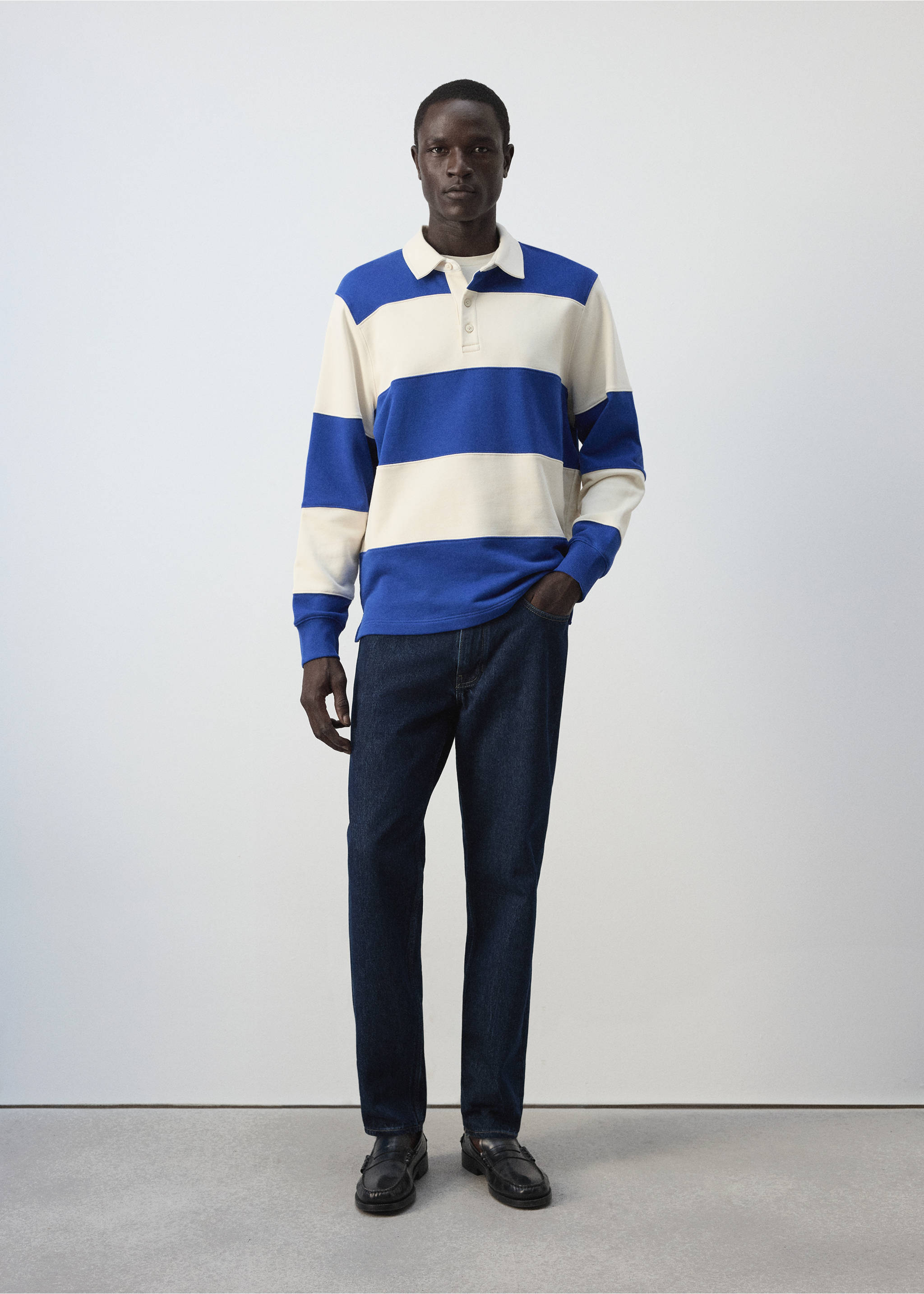 100% cotton striped sweatshirt - General plane, Ink Blue. Ref: 37044436-00.