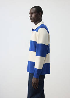 100% cotton striped sweatshirt — Ink Blue 5