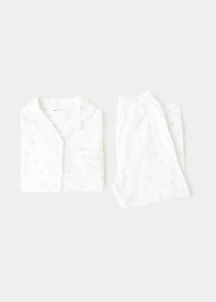 Floral-print pyjama set — Off White