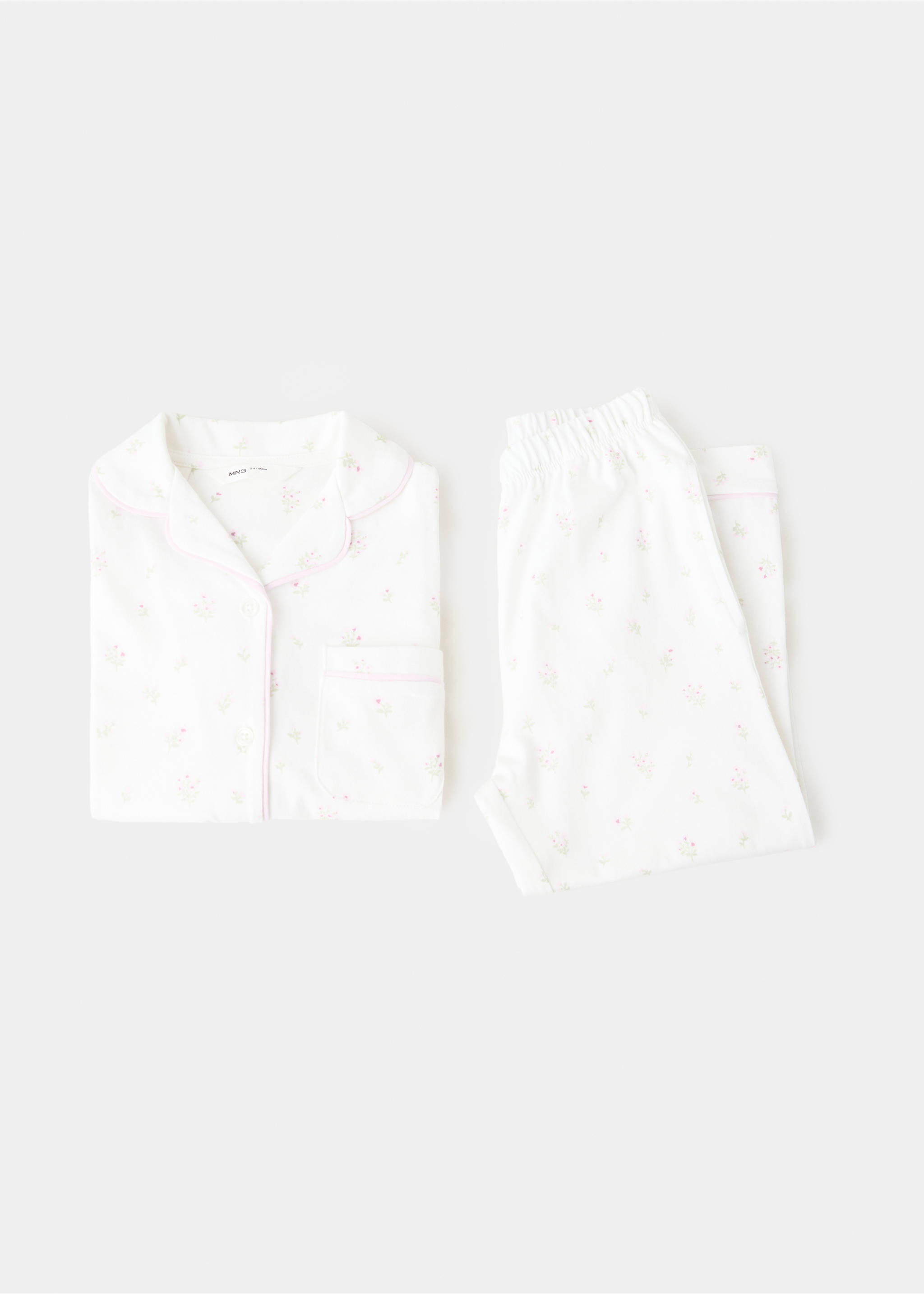 Floral-print pyjama set - Details of the article 0, Off White. Ref: 37044437-00.