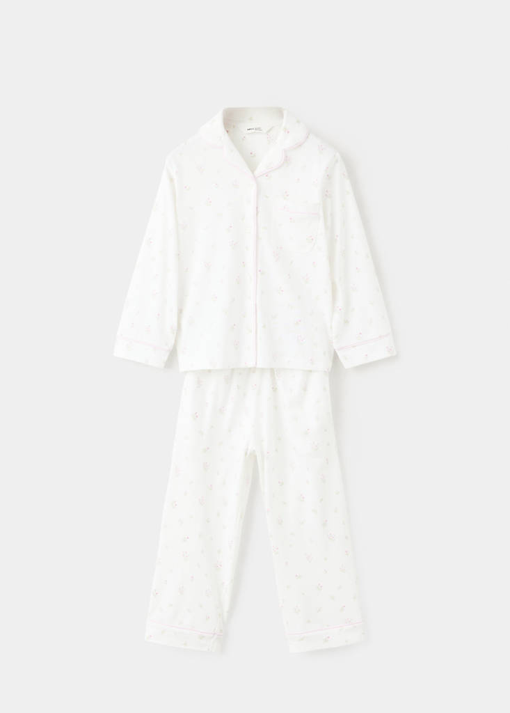 Floral-print pyjama set — Off White