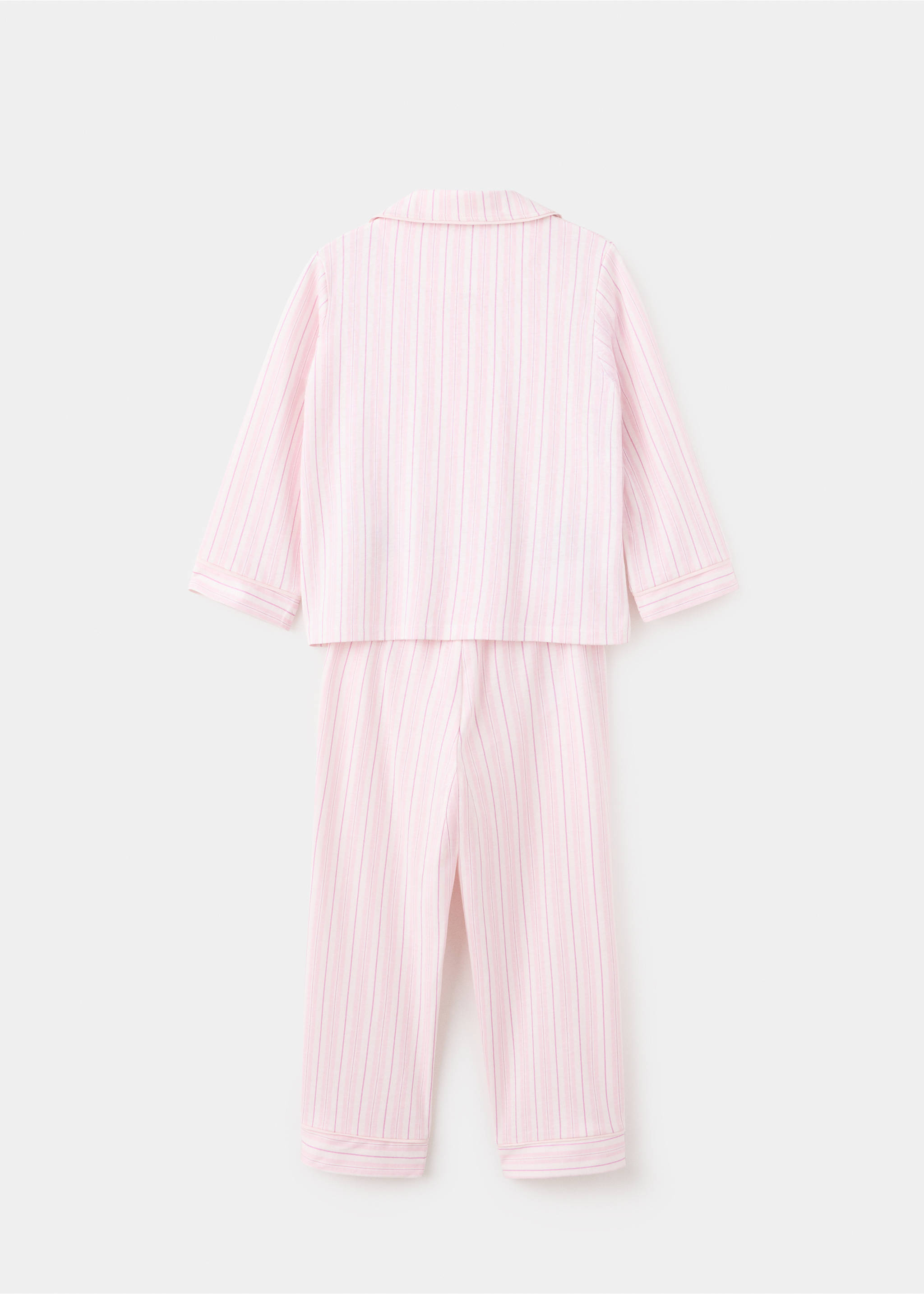 Gestreiftes Pyjama-Set - Rückseite des Artikels, Rosa. Ref: 37044438-00.