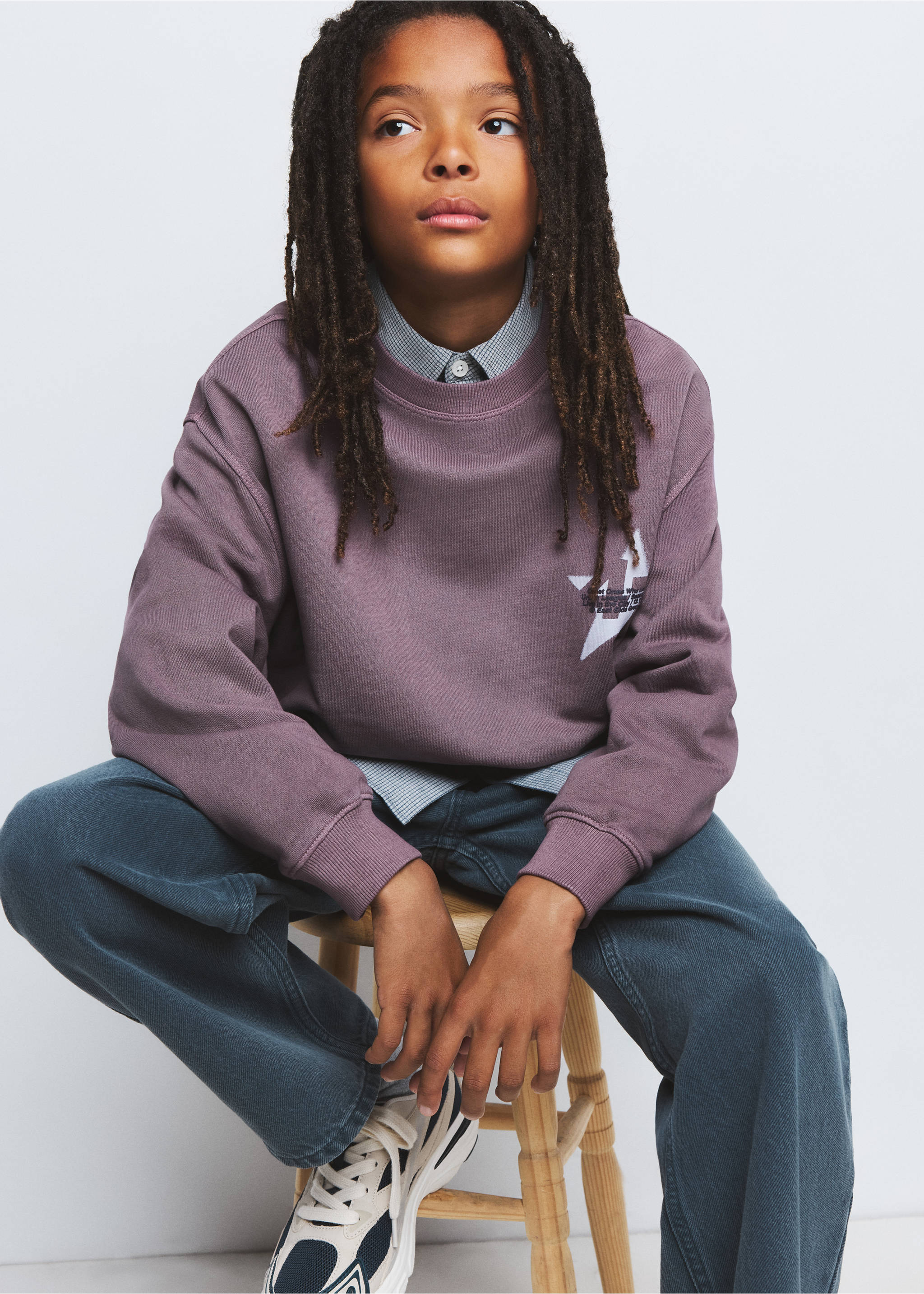 Ballon-sweater, garment-dyed - Middenvlak, Violet. Ref: 37044440-00.