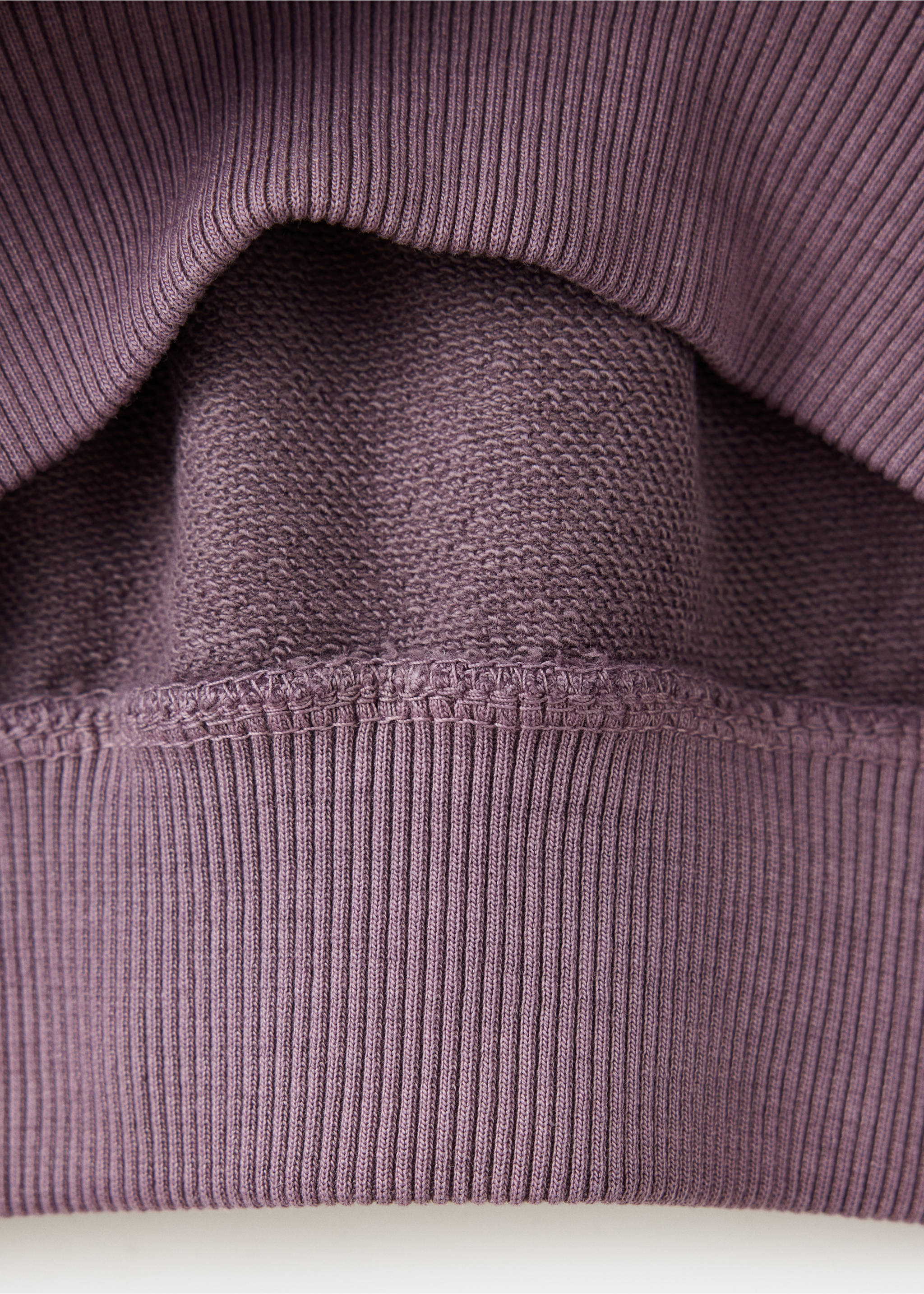 Balloon garment-dyed sweatshirt - Details of the article 0, Violet. Ref: 37044440-00.