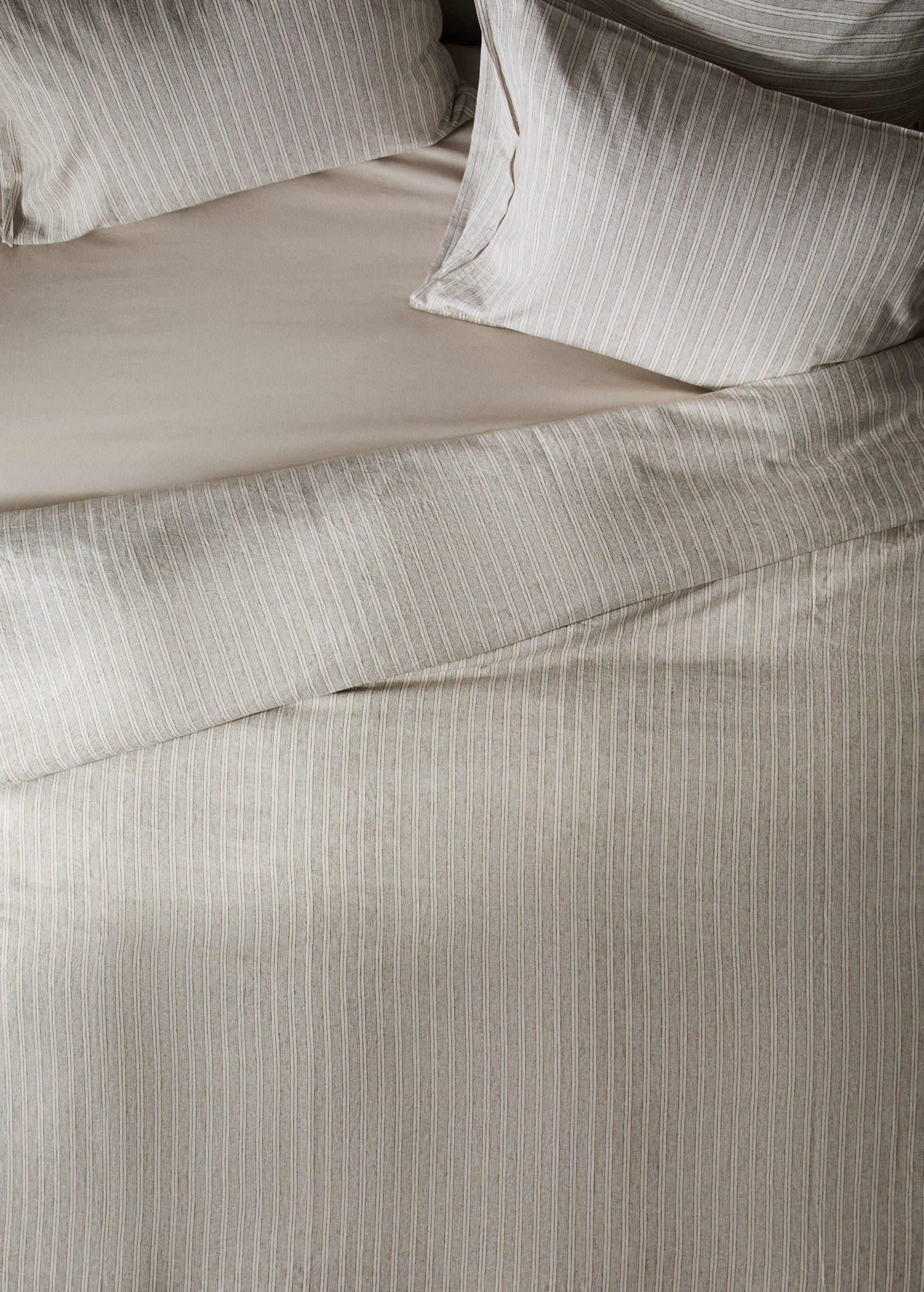 Linen and cotton striped duvet cover for 90 cm bed - Details of the article 7
