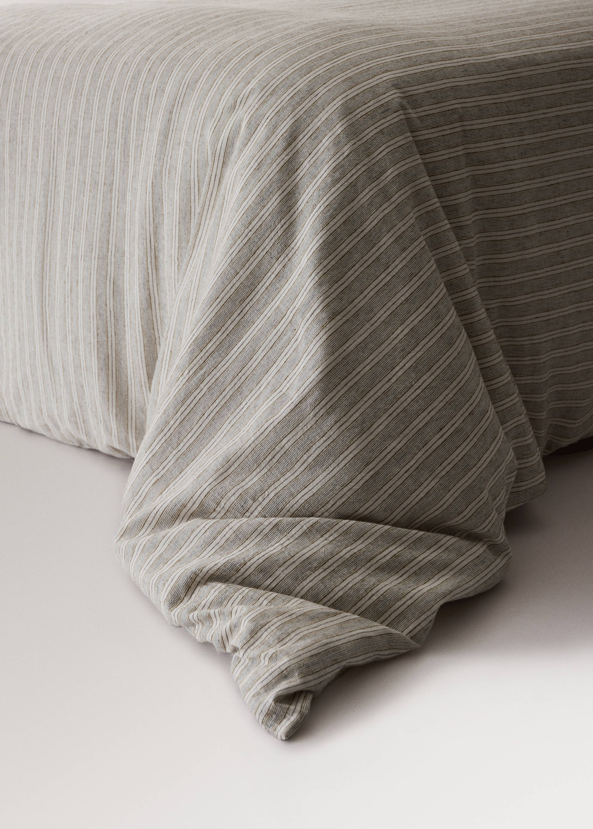 Linen and cotton striped duvet cover for 90 cm bed - Details of the article 8