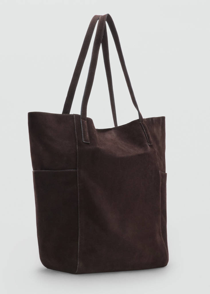 Leather shopper bag — Chocolate