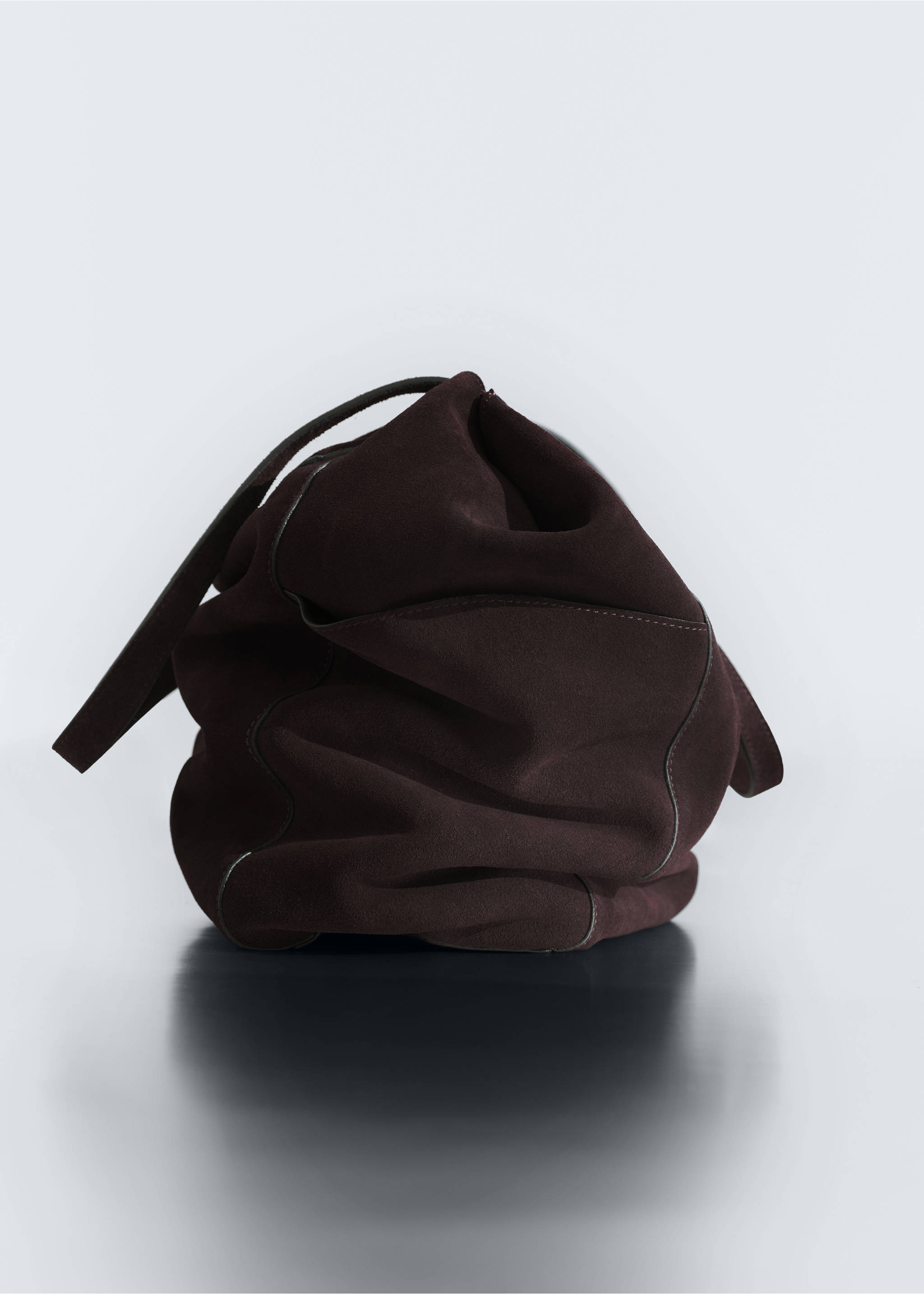 Leather shopper bag - Details of the article 5, Chocolate. Ref: 37044444-00.