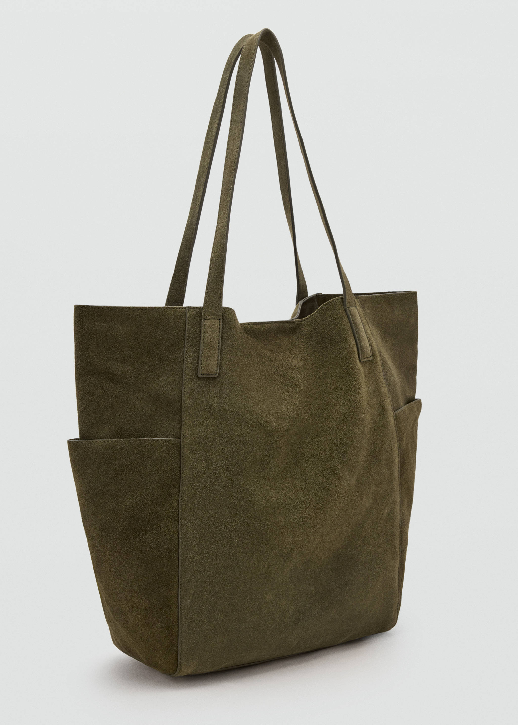 Leather shopper bag - Medium plane