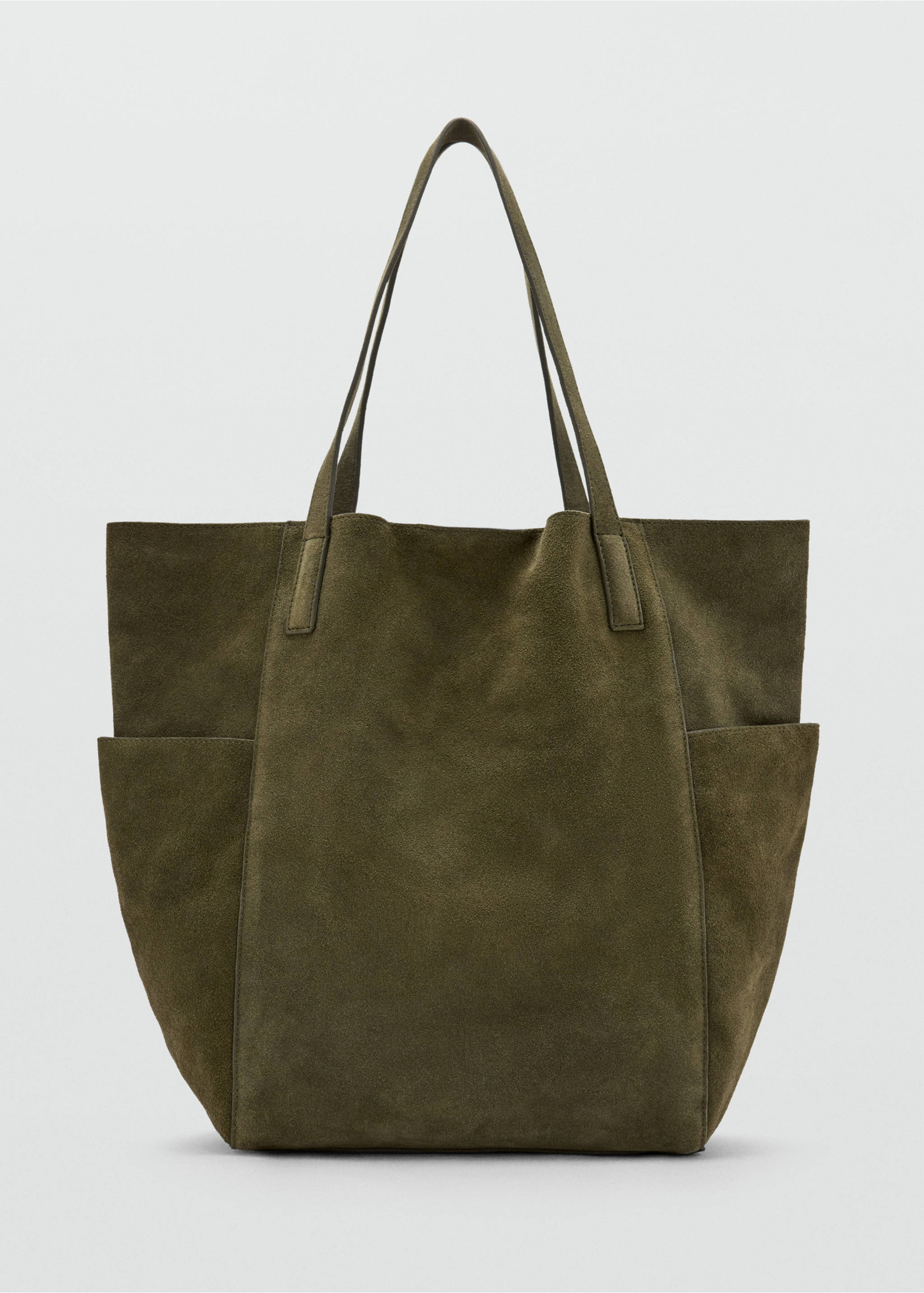 Leather shopper bag - Article without model, Khaki. Ref: 37044444-00.