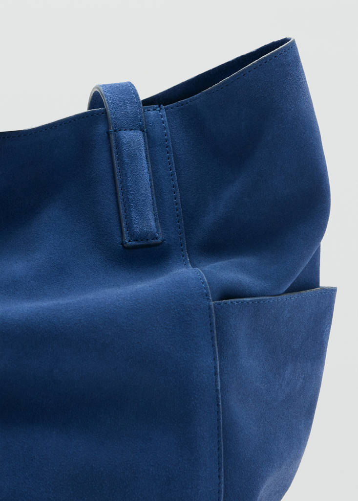Leather shopper bag — Vibrant blue
