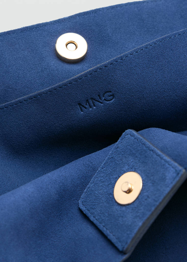 Leather shopper bag — Vibrant blue