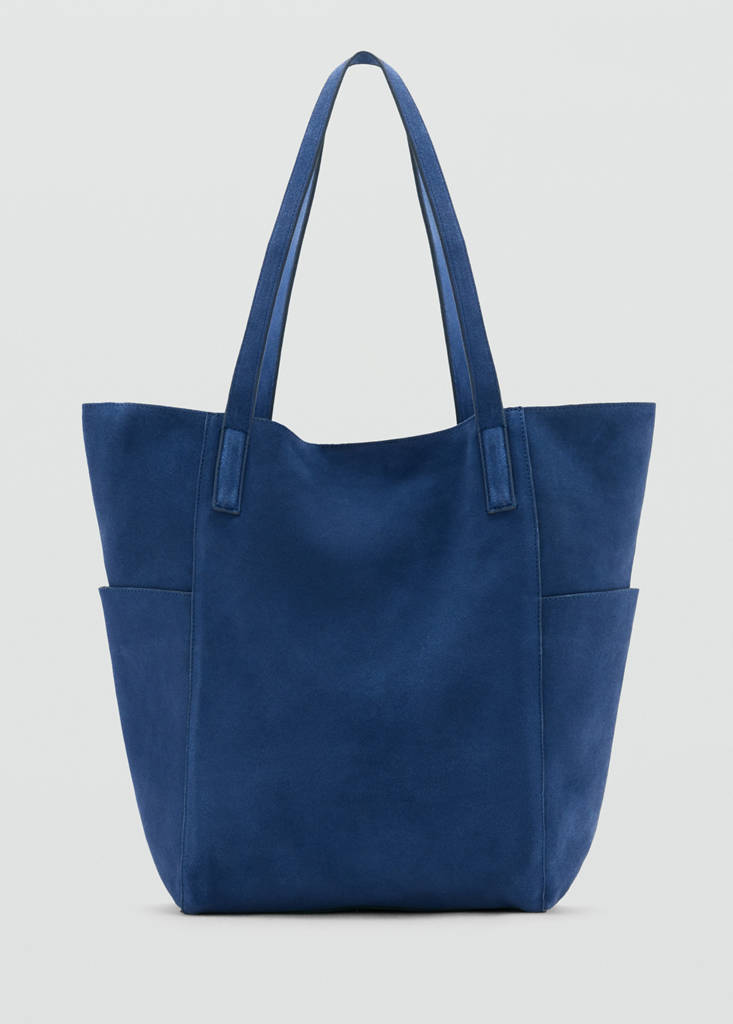 Leather shopper bag — Vibrant blue